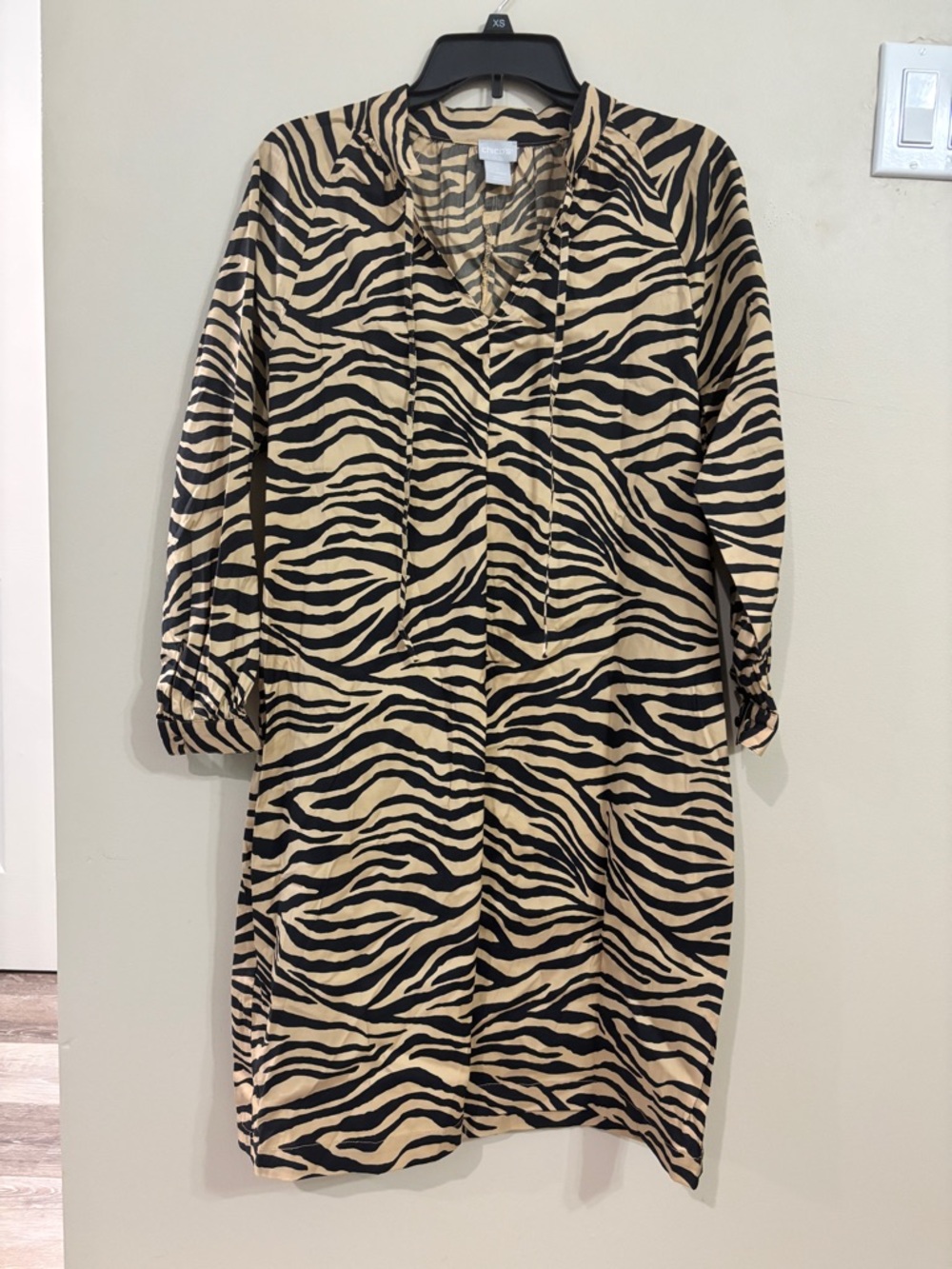 Chico’s Zebra Print Dress in Beige and Black
